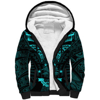 FSM Chuuk States Sherpa Hoodie Micronesia Vintage Polynesian Tribal Aqua Version LT9 Unisex Aqua - Polynesian Pride