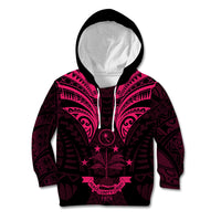 FSM Chuuk States Kid Hoodie Micronesia Vintage Polynesian Tribal Pink Version LT9 Pink - Polynesian Pride