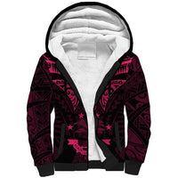 FSM Chuuk States Sherpa Hoodie Micronesia Vintage Polynesian Tribal Pink Version LT9 Unisex Pink - Polynesian Pride