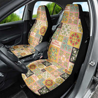 Mele Kalikimaka Hawaii Christmas Car Seat Cover Melemele Mama Seamless Floral Motif - Polynesian Pride