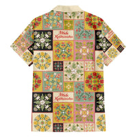 Mele Kalikimaka Hawaii Christmas Family Matching Short Sleeve Bodycon Dress and Hawaiian Shirt Melemele Mama Seamless Floral Motif LT9 - Polynesian Pride