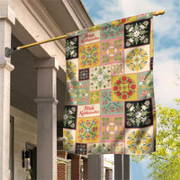 Mele Kalikimaka Hawaii Christmas Garden Flag Melemele Mama Seamless Floral Motif - Polynesian Pride