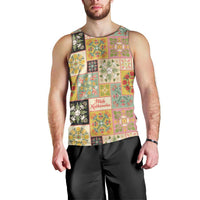 Mele Kalikimaka Hawaii Christmas Men Tank Top Melemele Mama Seamless Floral Motif - Polynesian Pride