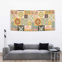 Mele Kalikimaka Hawaii Christmas Tapestry Melemele Mama Seamless Floral Motif - Polynesian Pride