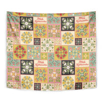 Mele Kalikimaka Hawaii Christmas Tapestry Melemele Mama Seamless Floral Motif - Polynesian Pride