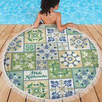 Mele Kalikimaka Hawaii Christmas Beach Blanket Omaomao Seamless Floral Motif - Polynesian Pride