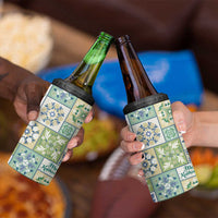 Mele Kalikimaka Hawaii Christmas 4 in 1 Can Cooler Tumbler Omaomao Seamless Floral Motif - Polynesian Pride