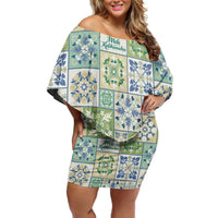 Mele Kalikimaka Hawaii Christmas Family Matching Off Shoulder Short Dress and Hawaiian Shirt Omaomao Seamless Floral Motif - Polynesian Pride