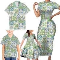 Mele Kalikimaka Hawaii Christmas Family Matching Short Sleeve Bodycon Dress and Hawaiian Shirt Omaomao Seamless Floral Motif LT9 - Polynesian Pride