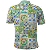Mele Kalikimaka Hawaii Christmas Polo Shirt Omaomao Seamless Floral Motif - Polynesian Pride