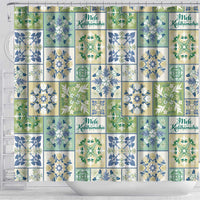 Mele Kalikimaka Hawaii Christmas Shower Curtain Omaomao Seamless Floral Motif - Polynesian Pride