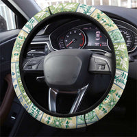 Mele Kalikimaka Hawaii Christmas Steering Wheel Cover Omaomao Seamless Floral Motif - Polynesian Pride