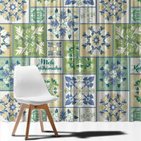 Mele Kalikimaka Hawaii Christmas Window Curtain Omaomao Seamless Floral Motif - Polynesian Pride