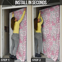 Mele Kalikimaka Hawaii Christmas Door Cover Akala Seamless Floral Motif - Polynesian Pride