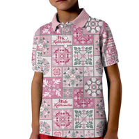 Mele Kalikimaka Hawaii Christmas Kid Polo Shirt Akala Seamless Floral Motif - Polynesian Pride