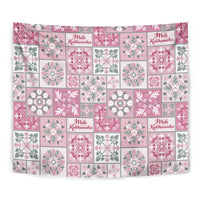 Mele Kalikimaka Hawaii Christmas Tapestry Akala Seamless Floral Motif - Polynesian Pride