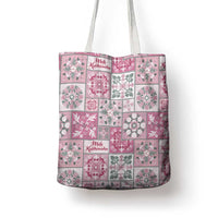 Mele Kalikimaka Hawaii Christmas Tote Bag Akala Seamless Floral Motif - Polynesian Pride