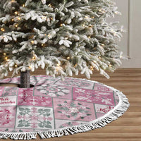 Mele Kalikimaka Hawaii Christmas Tree Skirt Akala Seamless Floral Motif LT9 - Polynesian Pride