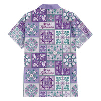 Mele Kalikimaka Hawaii Christmas Family Matching Off The Shoulder Long Sleeve Dress and Hawaiian Shirt Poni Seamless Floral Motif - Polynesian Pride