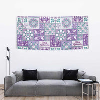 Mele Kalikimaka Hawaii Christmas Tapestry Poni Seamless Floral Motif - Polynesian Pride