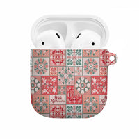 Mele Kalikimaka Hawaii Christmas AirPods Case Ulaula Seamless Floral Motif - Polynesian Pride