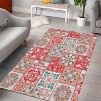 Mele Kalikimaka Hawaii Christmas Area Rug Ulaula Seamless Floral Motif - Polynesian Pride