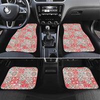 Mele Kalikimaka Hawaii Christmas Car Mats Ulaula Seamless Floral Motif - Polynesian Pride