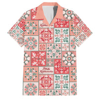 Mele Kalikimaka Hawaii Christmas Family Matching Short Sleeve Bodycon Dress and Hawaiian Shirt Ulaula Seamless Floral Motif LT9 Dad's Shirt - Short Sleeve Red - Polynesian Pride
