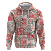Mele Kalikimaka Hawaii Christmas Hoodie Ulaula Seamless Floral Motif - Polynesian Pride