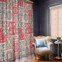 Mele Kalikimaka Hawaii Christmas Window Curtain Ulaula Seamless Floral Motif - Polynesian Pride