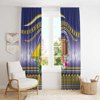 Tokelau Tuluma Window Curtain Polynesian Tropical Flowers