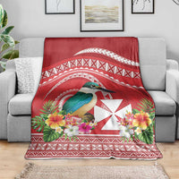 Wallis et Futuna Kingfisher Blanket Polynesian Tropical Flowers