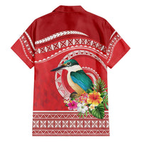 Wallis et Futuna Kingfisher Family Matching Puletasi and Hawaiian Shirt Polynesian Tropical Flowers LT9 - Polynesian Pride
