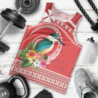 Wallis et Futuna Kingfisher Men Tank Top Polynesian Tropical Flowers