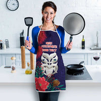 Maori Wheku Meri Kirihimete Personalised Apron All Blue Indigenous Maori Motif - Polynesian Pride