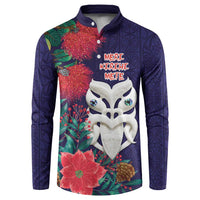 Maori Wheku Meri Kirihimete Personalised Button Sweatshirt All Blue Indigenous Maori Motif LT9 Blue - Polynesian Pride