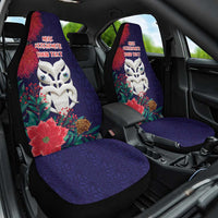 Maori Wheku Meri Kirihimete Personalised Car Seat Cover All Blue Indigenous Maori Motif - Polynesian Pride