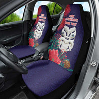 Maori Wheku Meri Kirihimete Personalised Car Seat Cover All Blue Indigenous Maori Motif - Polynesian Pride