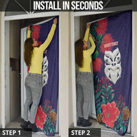 Maori Wheku Meri Kirihimete Personalised Door Cover All Blue Indigenous Maori Motif - Polynesian Pride