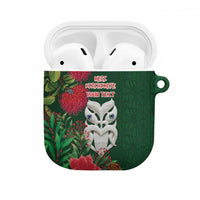 Maori Wheku Meri Kirihimete Personalised AirPods Case All Green Indigenous Maori Motif - Polynesian Pride