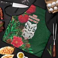 Maori Wheku Meri Kirihimete Personalised Apron All Green Indigenous Maori Motif - Polynesian Pride