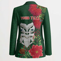 Maori Wheku Meri Kirihimete Personalised Blazer All Green Indigenous Maori Motif - Polynesian Pride
