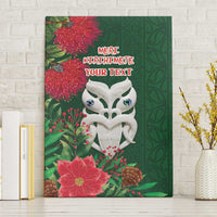 Maori Wheku Meri Kirihimete Personalised Canvas Wall Art All Green Indigenous Maori Motif LT9 Without Frame Green - Polynesian Pride