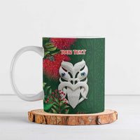 Maori Wheku Meri Kirihimete Personalised Ceramic Mug All Green Indigenous Maori Motif - Polynesian Pride