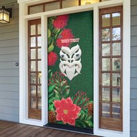 Maori Wheku Meri Kirihimete Personalised Door Cover All Green Indigenous Maori Motif - Polynesian Pride