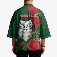 Maori Wheku Meri Kirihimete Personalised Kimono All Green Indigenous Maori Motif - Polynesian Pride