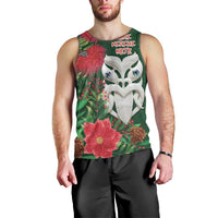 Maori Wheku Meri Kirihimete Personalised Men Tank Top All Green Indigenous Maori Motif - Polynesian Pride