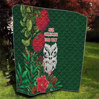 Maori Wheku Meri Kirihimete Personalised Quilt All Green Indigenous Maori Motif - Polynesian Pride