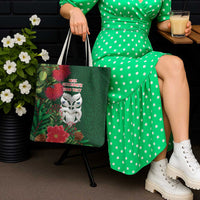 Maori Wheku Meri Kirihimete Personalised Tote Bag All Green Indigenous Maori Motif - Polynesian Pride