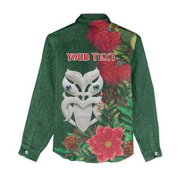 Maori Wheku Meri Kirihimete Personalised Women Casual Shirt All Green Indigenous Maori Motif LT9 - Polynesian Pride